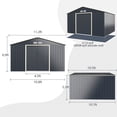 thumbnail image 2 of Gymax 11' x 10' Outdoor Tool Storage Shed Large Utility Storage House w/ Sliding Door, 2 of 10