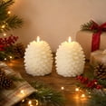 thumbnail image 2 of Holiday Time_Wow 2PK LED Candle Christmas Decoration , White, 4IN, 2 of 5