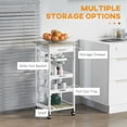 thumbnail image 4 of HOMCOM Kitchen Island Cart with Drawer, Removable Tray and Wire Basket, 4 of 10
