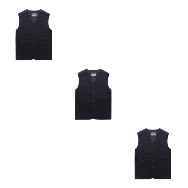 Youkk Classic And Versatile Dad Wear Waistcoat With Multiple Pockets Multi-pockets Dark Blue 4XL 3Set
