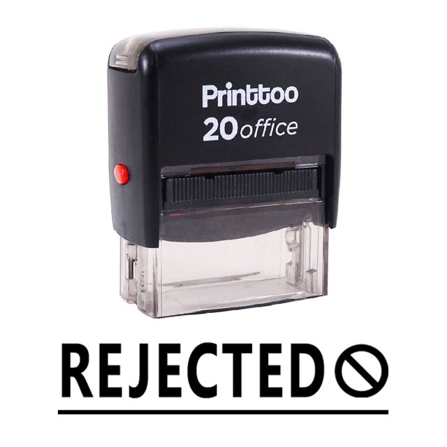 Printtoo REJECTED Self Inking Rubber Stamp Office Stationary Stamp-Black