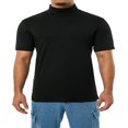 thumbnail image 1 of T-Shirt à Col Montant pour Homme à Manches Courtes, Chandail de Base, Tricot de Corps Extensible, Haut Léger, 1 of 6