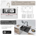 thumbnail image 4 of Stylish Undermount 32" Graphite Black Double Bowl Workstation Kitchen Sink with 7 Black accs S-601WNK, 4 of 16