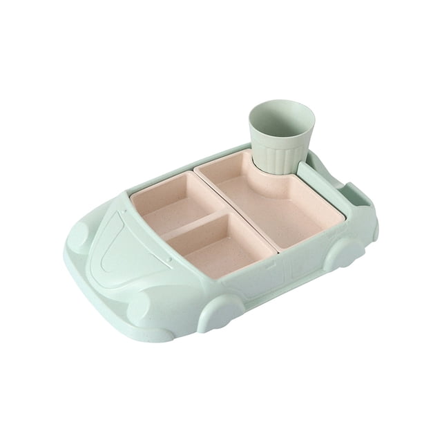 Fiber Car Food Tray Division Cute Split Design Set Bowl Tableware
