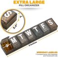 thumbnail image 4 of (3 Pack) MEDca 7-Day Extra Large Plastic Pill Organizer, Weekly Pill Planner, BPA-Free, Black, 4 of 9
