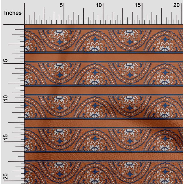oneOone Cotton Poplin Fabric Floral Block Printed Craft Fabric BTY 42 Inch Wide