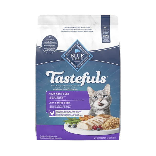 Blue Buffalo Tastefuls Dry Cat Food, Active Adult Cat, Chicken and Brown Rice 4.5kg
