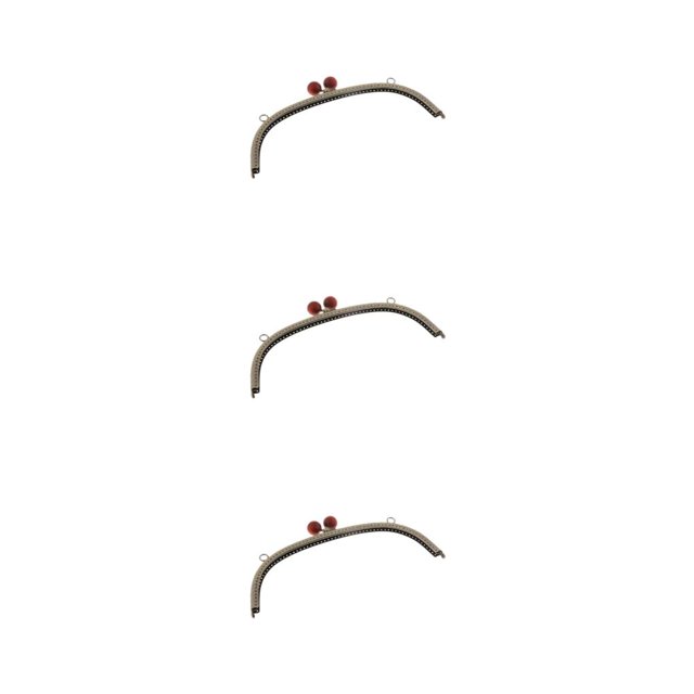 Maytalsory Metal Arch Frame Kiss Clasp Purse Bag DIY Bead Head Lock Red 24.5cm 3Set