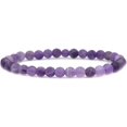 thumbnail image 1 of Bracelet Extensible Unisexe en Perles Rondes de 6 mm en Améthyste Mate Naturelle de Qualité A 7 Pouces, 1 of 4
