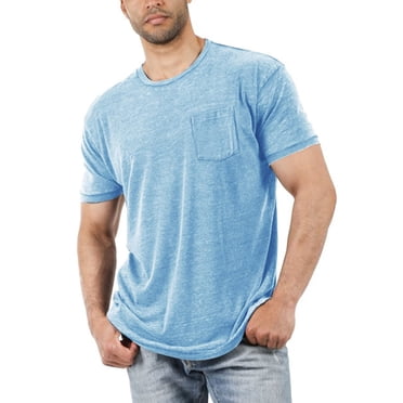 Ketyyh-chn99 Men Tshirt 2024 Summer Fashion Beach Shirt Mens T Shirt Ultra Soft Short/Long Sleeve T Shirts Classic Casual Basic Tee Shirt Sky Blue,XL