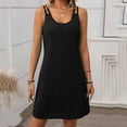thumbnail image 4 of Liquidation d'Été 2025! Robe pour Femme Grande Taille, Liquidation de Robes d'Été pour Femmes, Robe d'Été Sans Manches à Col Rond Unie Décontractée et Tendance pour Femme, 4 of 5
