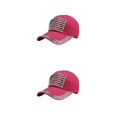 thumbnail image 4 of Decodeary Casquette de Baseball à la Mode Ajustable et Protégée du Soleil Chapeau Multi-Couleurs Rouge Rose 2Set, 4 of 6