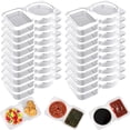 thumbnail image 2 of Condiment Containers With Lids 40 Pcs Double Compartment Reusable Plastic Food Containers 140 ml Per Container 5.51 in x 3.35 in x 0.98 in, 2 of 9