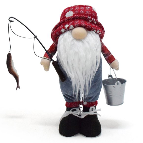 Aqestyerly Fishing Elderly Man Faceless Doll Standing Posture Home Desk Ornament Decorative Figurine