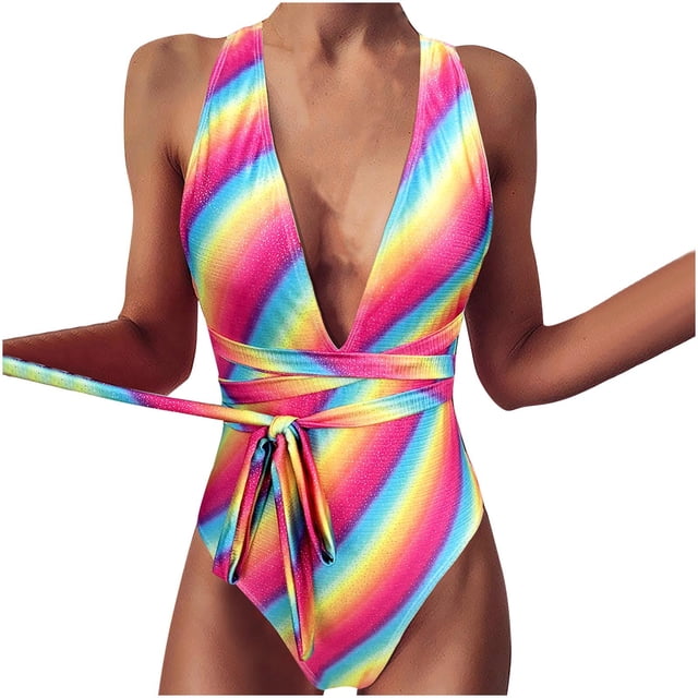 BEFOKA Maillot de Bain d'Été pour Femmes en Liquidation, Robe Bikini de Mode pour Femmes Aguichant à Dos Ouvert à Haute Élasticité
