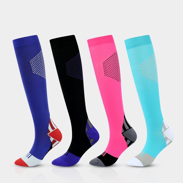 6 Paires de Bas de Compression pour Femmes Hommes Circulation 20-30 mmHg Bas de Compression pour Course Infirmière Enflure Voyage Vol
