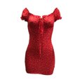 thumbnail image 3 of EYIIYE Women Floral Mini Dress Ruffle Short Sleeve Sexy Pencil Dress, 3 of 9