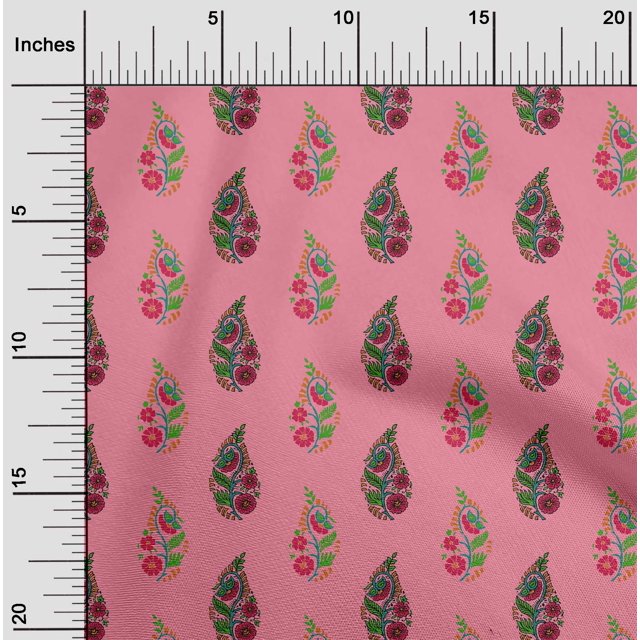 oneOone Polyester Lycra Fabric Leaves & Floral Block Decor Fabric Printed BTY 56 Inch Wide
