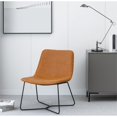 thumbnail image 2 of Chaise d'Appoint Grayson en Simili Cuir Caramel Sable avec Base Noire, 2 of 8