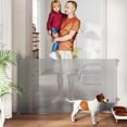 thumbnail image 2 of PawHut Retractable Dog Gate Extends Up to 55" Wide, 34" Tall, Grey, 2 of 10