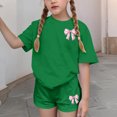 thumbnail image 4 of Robe d'Été à Manches Courtes Haut à Manches Courtes et Short Ensemble Deux Pièces pour Enfants Mignonne Détente d'Été Col Rond, 4 of 6