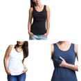 thumbnail image 1 of T-shirt d'Allaitement Sans Manches Uni à Col Rond pour l'Été Maternité Allaitement Haut, 1 of 8