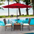 thumbnail image 4 of Costway Ensemble de Meubles de Patio en Rotin 3 Pcs Table d'Appoint en Bois Chaise Empilable, 4 of 10