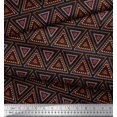 thumbnail image 2 of Soimoi Black Poly Georgette Fabric Triangle Art Geometric Print Fabric by the Yard 52 Inch Wide, 2 of 5