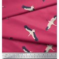 thumbnail image 1 of Soimoi Pink polyester Crepe Fabric Flying Stork Bird Decor Fabric Printed Yard 52 Inch Wide, 1 of 5