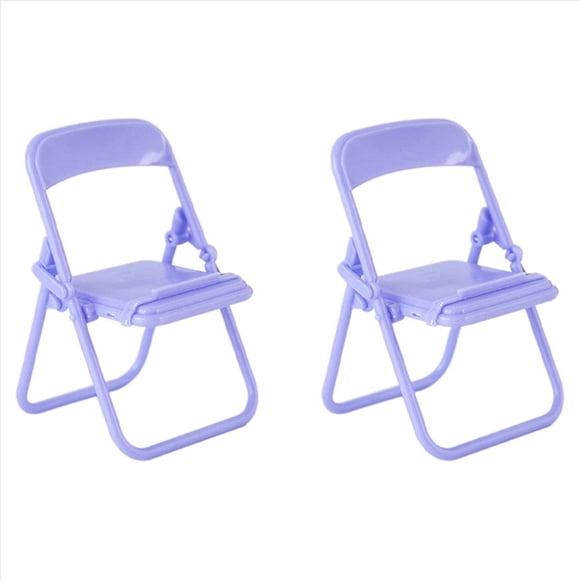 2X Steve Cute Little Chair Mobile Phone Holder Desk Foldable Phone Stand Cell Phone Stand Holder for Desk Purple,2 * mobile phone holder,Purple