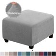 thumbnail image 2 of SUTENGDA Square Ottoman Cover Soft  Stretch Jacquard Ottoman Slipcovers Waterproof Non Slip Footstool Protect With Elastic Bottom Machine Washable-Primary color, 2 of 7