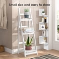 thumbnail image 4 of 5-Tier Floating Corner Bookshelf, Wooden Corner Shelf Wall Mount Plant Display Shelves for Home Office, Living Room, Bedroom, Bathroom, White, 4 of 8