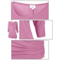 thumbnail image 3 of Matchstick Women's 3/4 Sleeve Basic Drape Top with Side Shirring, 3 of 4