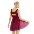 thumbnail image 3 of LiiYii Robe de Ballet Sans Manches en Maille Fluide pour Femmes Costume de Danse Lyrique pour Performance sur Scène Rouge Vin TTG, 3 of 8