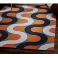 thumbnail image 4 of Tapis d'extérieur lavable Jupiter orange & rose 5 pi x7 pi, 4 of 9