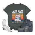 thumbnail image 1 of LUOGENLI T-shirts pour Femme pour Femmes Mode Décontractée Imprimé Col Rond Manches Courtes T-Shirt Haut T-shirts pour Femmes T-Shirt Graphique Drôle Saint-Valentin Vert Armée TTG, 1 of 2