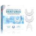 thumbnail image 2 of Dvkptbk tooth socket 2Pc One Upper Teeth One Lower Teeth Dentals Veneer Comfortable Fits Flexible White Denture Top Veneer Denture Accessory Suitable for Both Men and Women, 2 of 9
