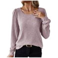 thumbnail image 2 of Simua Women's Casual Crew Neck Pullover Sweater Raglan Long Sleeve Solid Color Tops Loose Sweatshirt, 2 of 9
