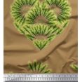 thumbnail image 1 of Soimoi Brown Rayon Fabric Pine Leaves Printed Fabric 1 Yard 56 Inch Wide, 1 of 3