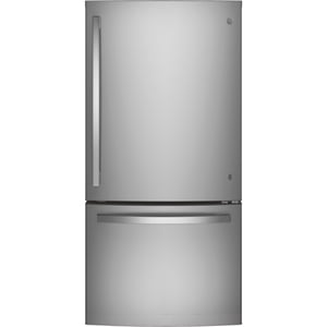 GE 24.9 Cu. Ft. Mont inférieur Réfrigérateur Empreinte de doigt résistant à l'acier inoxydable - GDE25EYKFS