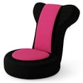 thumbnail image 2 of Costway Lazy Sofa Chair with Adjustable Headrest & Backrest, Sponge Padded Seat,Metal Frame Black + Pink, 2 of 9