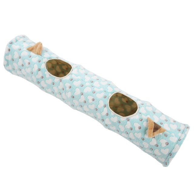 Cat Toys Cat Plush Tunnel Toy Cat Ear Collapsible Cat Tunnel With Ball For Small Pets Cat Puppy Kitten RabbitHeart Ear Style