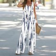 thumbnail image 2 of Mikilon Ensemble Stylé pour Femme 2 Pcs Décontracté Ample Imprimé Camisole Pantalon Long Sans Manches Col Rond Haut/chemise Ensemble Bleu Pâle L, 2 of 5