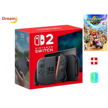 2025 Plus Récent Nintendo Switch™ 2 + Mario KartTM World Bundle avec Coque de Protection en Silicone pour Manette Dream