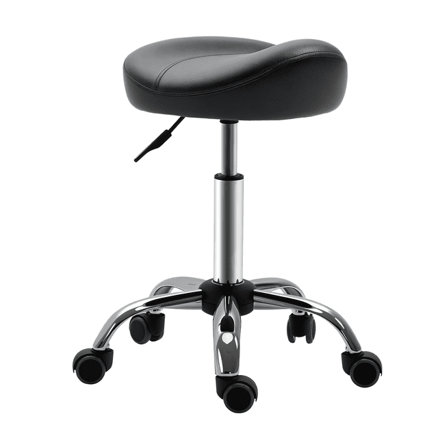 HOMCOM Tabouret Selle Réglable à Roulettes Chaise de Salon pour Massage Spa Beauté