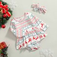 thumbnail image 2 of Diconna Baby Girl Christmas Outfit Reindeer Long-Sleeve Romper  Hairband, 2 of 8