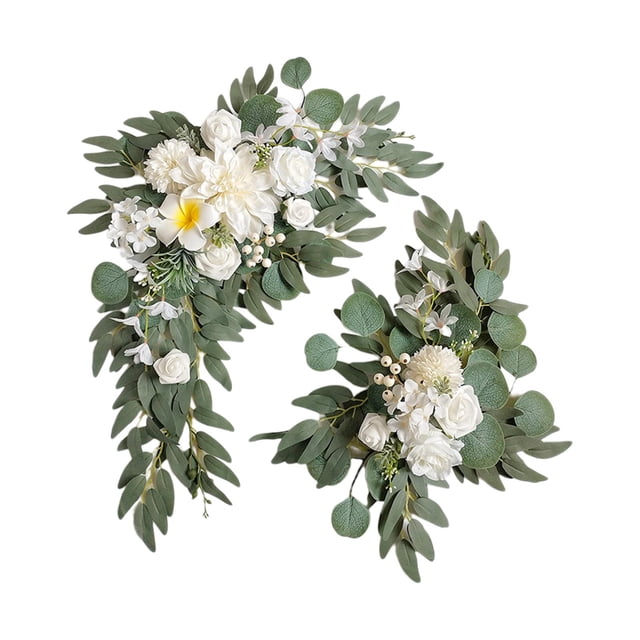 Abbracc 2 Pieces Artificial Wreath Artificial Floral Swag Simulation Garland Flower Swag H