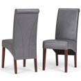 thumbnail image 1 of Simpli Home Avalon Transitional Parson Dining Chair, Stone Gray Faux Leather (Set of 2), 1 of 6
