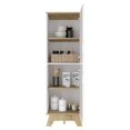 thumbnail image 4 of FM FURNITURE British 2-Door Modern Engineered Wood Single Pantry in White/Oak, 4 of 7