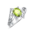 thumbnail image 3 of RYLOS Rings for Women Sterling Silver Greek Key Designer Ring 9X7MM Gemstone & Diamond Ring August Peridot Jewelry  Size 9, 3 of 7